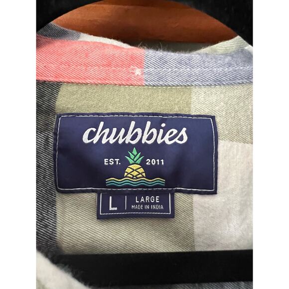 NWT Chubbies Men's the IPlaid Classic Fit Stretch Flannel Button Up Shirt Size L - Picture 9 of 14
